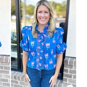 NWT’s Large Karlie Cotton Poplin Blouse